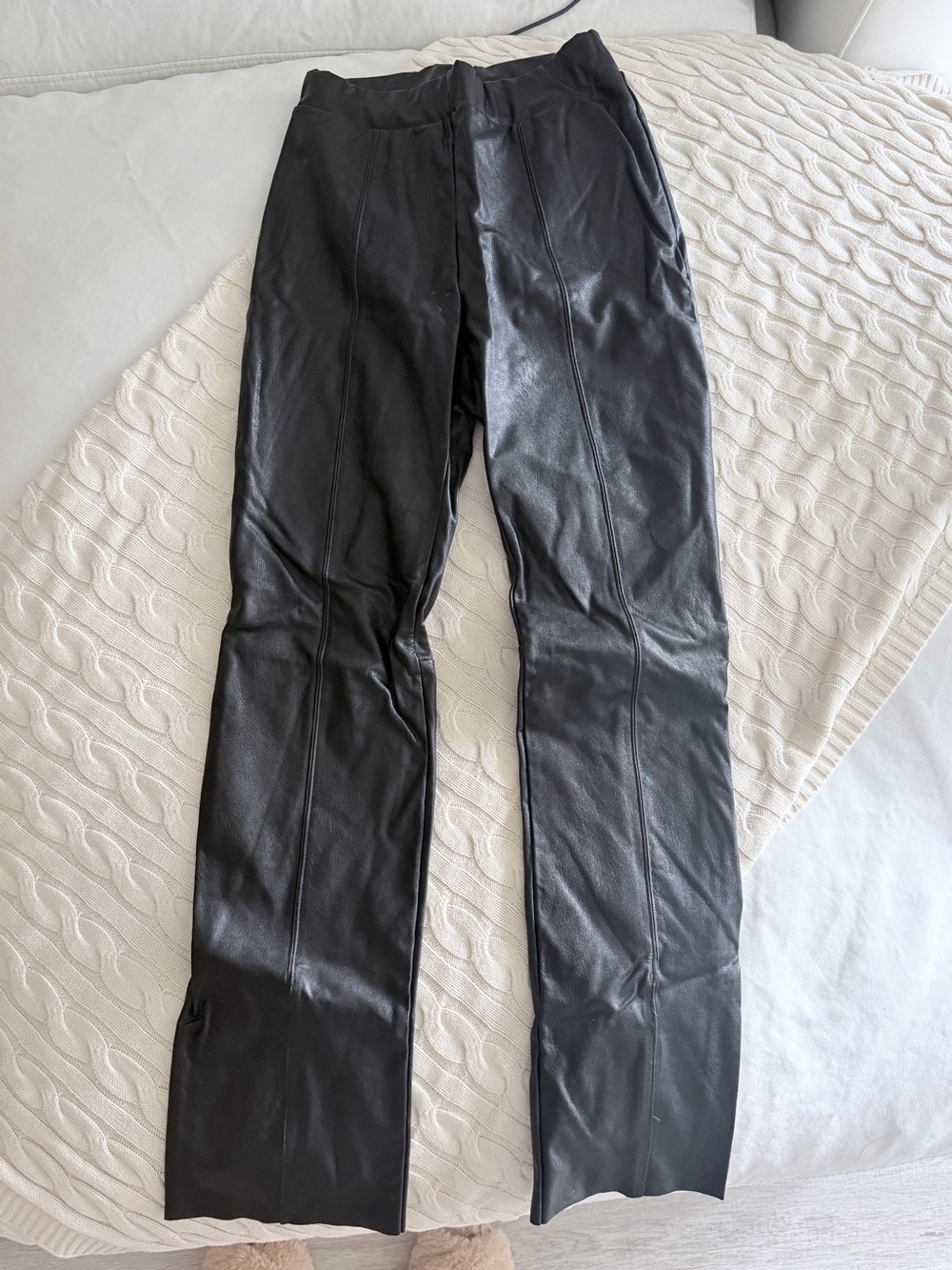 Commando Black Faux Leather Straight-Leg Trousers
